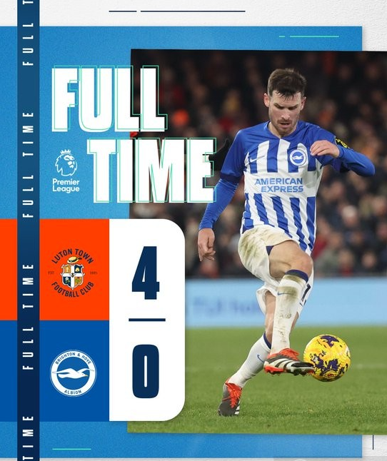 Premier League Luton 4-0 Brighton Luton flyr nedflyttningsplats